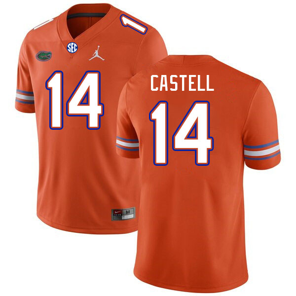 Men #14 Jordan Castell Florida Gators College Football Jerseys Stitched-Orange